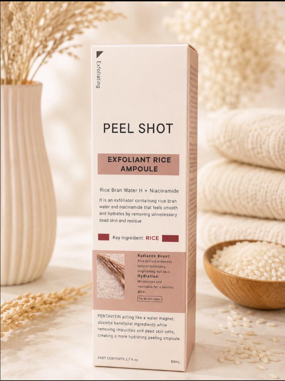 Dr. Melaxin Peel Shot Rice Ampoule 80ml NEW Sealed